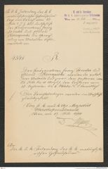 k.k. naturhistorisches Hofmuseum, Intendanzakten 1885-1896 (Hauer), Aktenzahl Z.442/1890, Seite 1